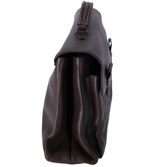 BOTTEGA VENETA Intrecciato Business Bag Dark Brown Leather - Picture 7 of 8